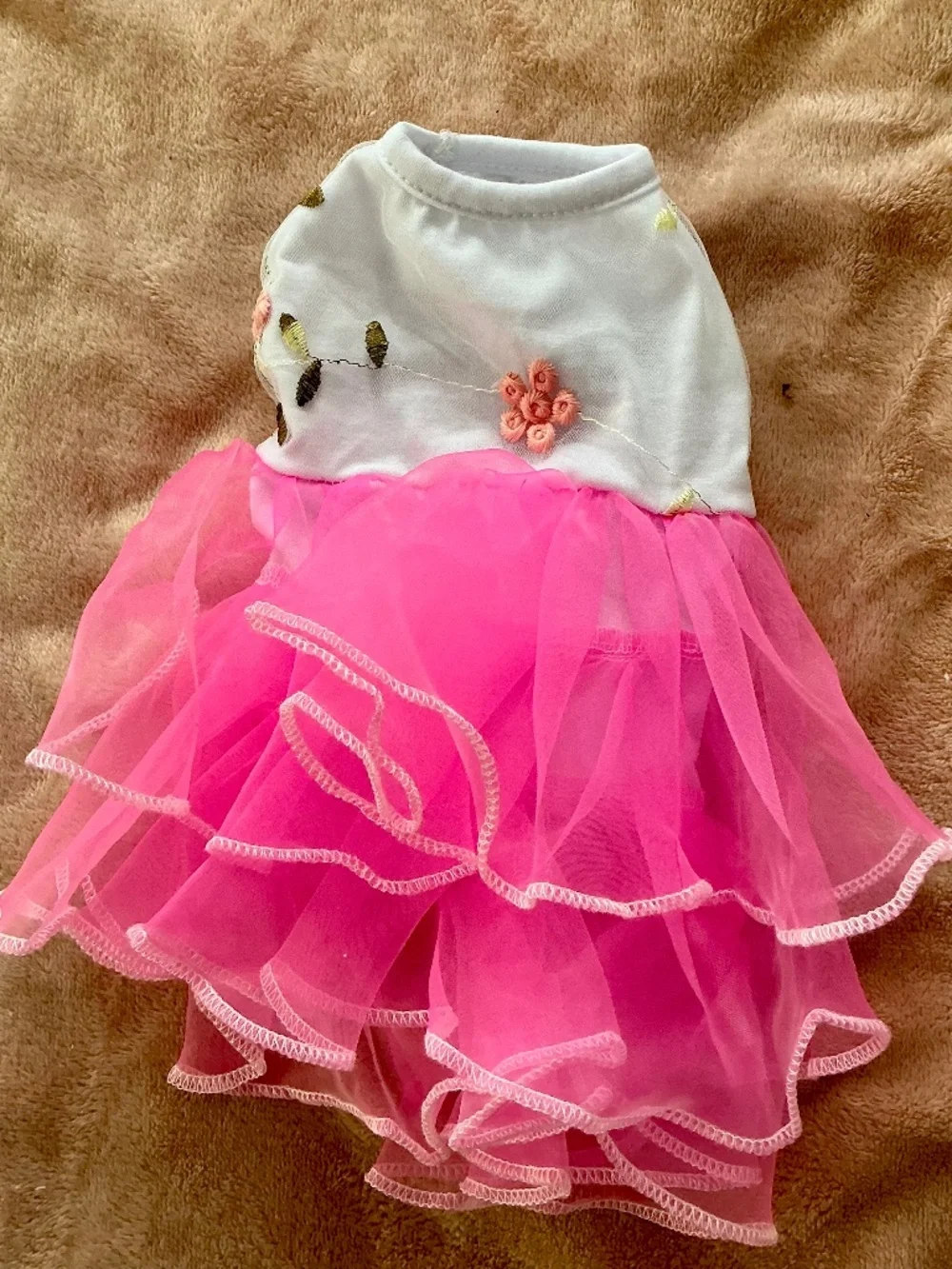 Pink tutu dress with flowers